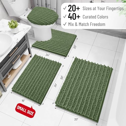 Arotive Bathroom Rugs Mat 34x21, Soft Absorbent Chenille Shaggy Bath Mat