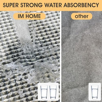 IM HOME Waffle Bath Mat Darkgrey & Cream 32"x20", Boho Woven Modern Bath Mat Rugs, Absorbent Non Slip Bathroom Rugs, Soft Washable Bath Rugs with Tassels for Bedroom, Kitchen, Shower, Tub