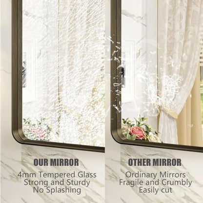 24x36 Inch Brushed Bronze Bathroom Mirror for Wall