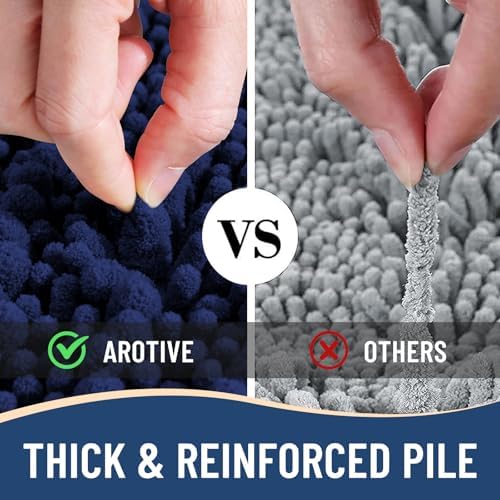 Arotive Bathroom Rugs Mat 36x24, Soft Absorbent Chenille Shaggy Bath Mat