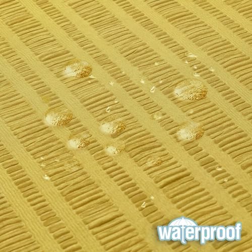 Aiyufeng Moga Lemon Yellow Shower Curtain - 3D Embossed Cloth Shower Curtain for Bathroom, Hotel Luxury Yellow Bathroom Curtains, Machine Washable, Standard Size 72Wx78H