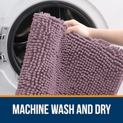 OLANLY Bathroom Runner Rugs 44x24, Extra Soft Absorbent Chenille Bath Rugs