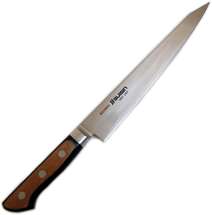 Houcho.com Suisin Inox Western-Style Knife Series, Genuine Sakai-Manufactured, Inox Steel 9.4" (240mm) Sujihiki Knife