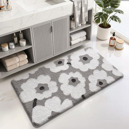 LUMI Bathroom Rug 24x36, Soft Absorbent Microfiber Bath Mat, Non Slip