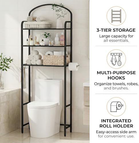 3 Tier Over The Toilet Storage Rack, Bathroom Organizer