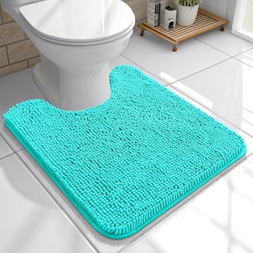 OLANLY Toilet Rugs U-Shaped 20x20, Soft Absorbent Chenille Contour Rugs