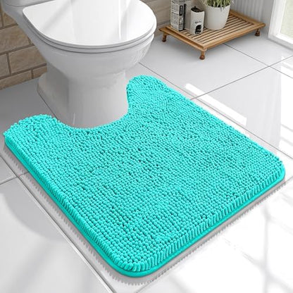 OLANLY Toilet Rugs U-Shaped 20x20, Soft Absorbent Chenille Contour Rugs