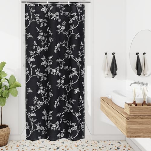 MitoVilla Small Stall Cotton Floral Shower Curtain for Bathroom,36 x 72