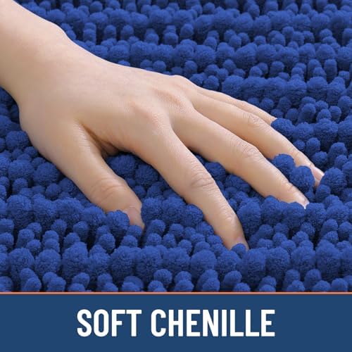Smiry Bathroom Rugs 34X21, Extra Soft Rubber Backing Chenille Bath Mats
