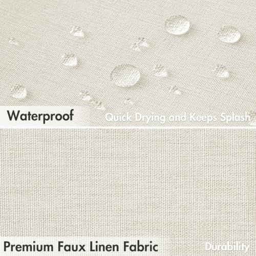 MIULEE 72"x84" Extra Long Scalloped Linen Shower Curtain Birch