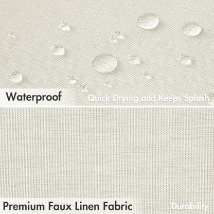 MIULEE 72"x84" Extra Long Scalloped Linen Shower Curtain Birch