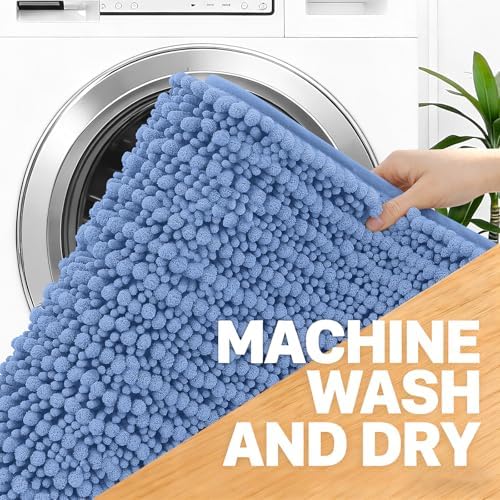 OLANLY Large Bathroom Rugs 40x32, Thick Soft Absorbent Chenille Bath Rugs