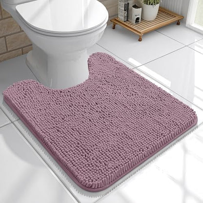 OLANLY Toilet Rugs U-Shaped 20x20, Soft Absorbent Chenille Contour Rugs