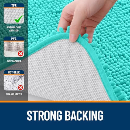 OLANLY Large Bathroom Rugs 59x35, Extra Soft Absorbent Chenille Bath Rugs