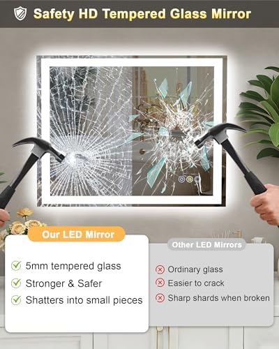 20x28 LED Bathroom Mirror, 6000LM, Separate Front and Back Lights