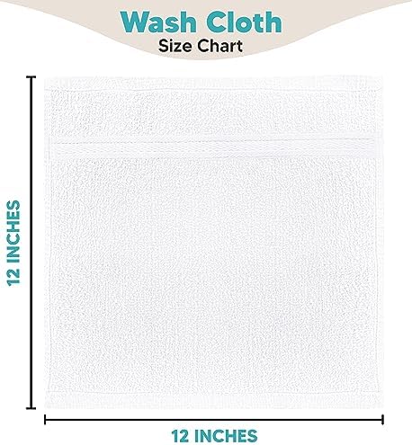 Towel and Linen Mart 100% Cotton- Wash Cloth Set -Pack of 4,Quick Dry,Luxurious,Absorbent,Soft Feel Spa & Hotel Perfect for Daily Use (12X12 White)