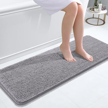 OLANLY Bathroom Runner Rugs 47x17, Extra Soft Absorbent Chenille Bath Rugs