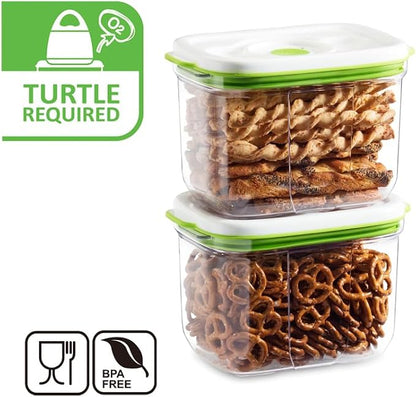 FOSA Vacuum Seal Food Storage System Reusable Containers 2 pack, 2x77.7oz (Vacuum Pump not Included)