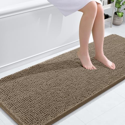 OLANLY Bathroom Runner Rugs 59x24, Extra Soft Absorbent Chenille Bath Rugs