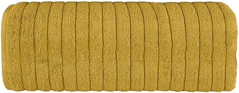 Elegant Comfort 100% Turkish Cotton Corduroy Ribbed Luxury Jumbo Bath Towel Ultra Soft - 35 x 70 Inch - Luxury Spa Premium Hotel Quality Highly Absorbent and Quick Dry Large Bath Towel, Gold