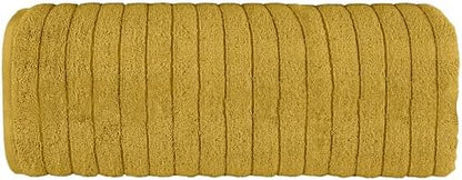 Elegant Comfort 100% Turkish Cotton Corduroy Ribbed Luxury Jumbo Bath Towel Ultra Soft - 35 x 70 Inch - Luxury Spa Premium Hotel Quality Highly Absorbent and Quick Dry Large Bath Towel, Gold