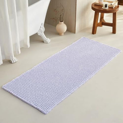 TYUU Waffle Runner Rug Bathroom, Long Cute Bath Mat, 60x24 Lavender Cream