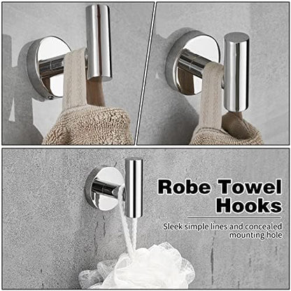 10pcs Bathroom Hardware Set, Brushed Nickel Bathroom Hardware Set, Including 16" Hand Towel Bars, Toilet Paper Holders, Towel Rings, Robe Towel Hooks