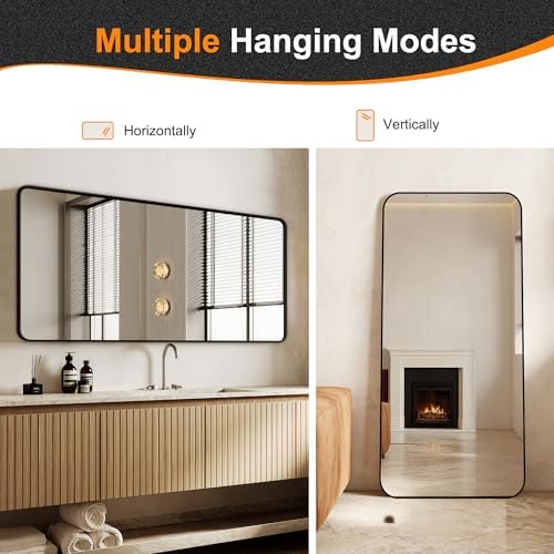 Delma Bathroom Vanity Mirror, Black Framed Mirror for Over Sink, 30x60