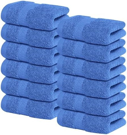 Infinitee Xclusives 100% Cotton Luxury Wash Cloths for Showering - 12 Pack
