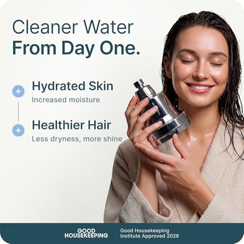 MyHalos® Filtered Shower Head, Shower Head Filter for Hard Water (Chrome)