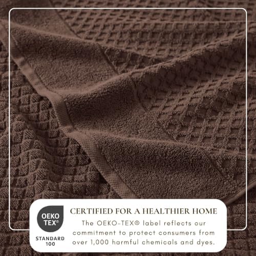 Great Bay Home Bath Towels - 100% Cotton 4 Pack 54x27 Bath Towel Set - Absorbent, Durable, Quick-Dry Towels for Bathroom (Chocolate)