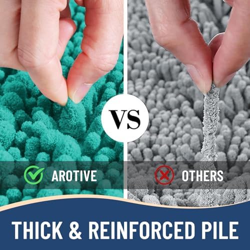 Arotive Bathroom Rugs Mat 30x17, Soft Absorbent Chenille Shaggy Bath Mat