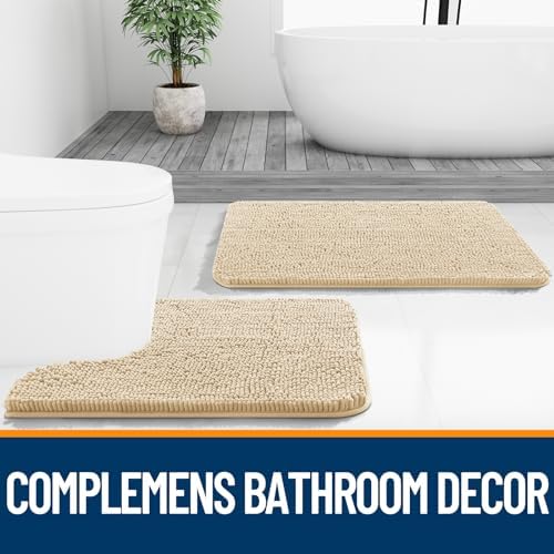 OLANLY Small Bathroom Rugs 30x18, Extra Soft Absorbent Chenille Bath Rugs