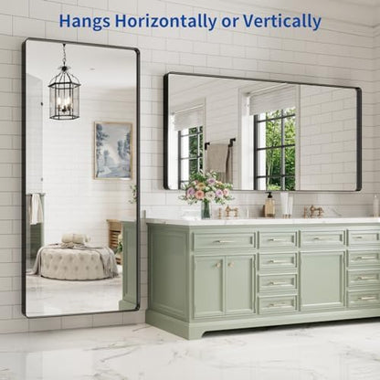 WEER Black Bathroom Vanity Mirror 77X36 Inch