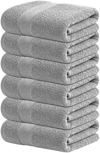 Infinitee Xclusives 100% Cotton Hand Towels for Bathroom - Set of 6