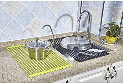 True & Tidy, Multi-Purpose Over the Sink Roll-Up Drying Rack, DR-881, Lime