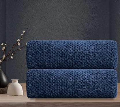 Hand Towels Set 2 Pack-16“x31”,Ultra Soft Microfibers Bathroom Towel Set Highly Absorbent Quick Dry Luxury Premium Towel Lightweight Durable Hand Towel Collection for Hotel Spa Gym Kitchen,Navy Blue