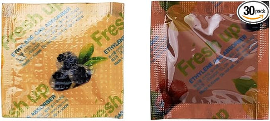 Fresh & Fresh 2 Gram (30 Pack) Produce Saver Ethylene Gas Absorber - Produce Freshness Packets Produce Saver to Extend Freshness of Vegetables, Flowers, Fruits, Banana, Kiwi, Apple, Tomato, Avocado