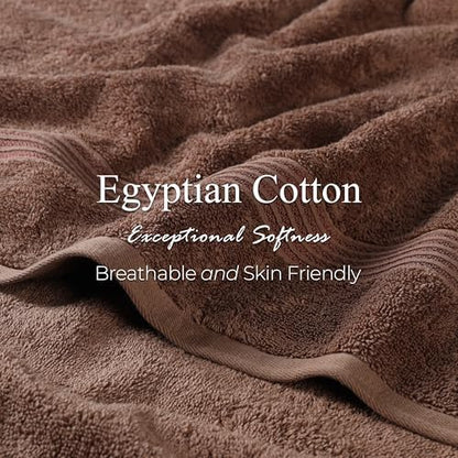 Superior Egyptian Cotton 9-Piece Towel Set, Assorted Towels for Home Bathroom, Guest Bath Decor Essentials, Includes 3 Bath, 3 Hand, 3 Face Towels/Washcloths, Quick Dry, Absorbent - Mocha