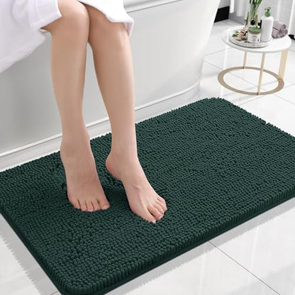 OLANLY Small Bathroom Rugs 24x16, Extra Soft Absorbent Chenille Bath Rugs