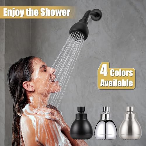 AISOSO Fixed Shower Head High Pressure 3 Inch Showerhead Matte Black