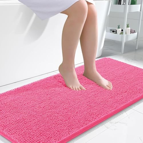 OLANLY Bathroom Runner Rugs 47x24, Extra Soft Absorbent Chenille Bath Rugs