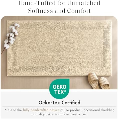 Madison Park Splendor Reversible 100% Cotton Bath Rug, 17 x 24, Natural