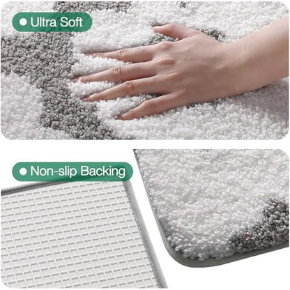 LUMI Bathroom Rug 24x43, Soft Absorbent Microfiber Bath Mat, Non Slip