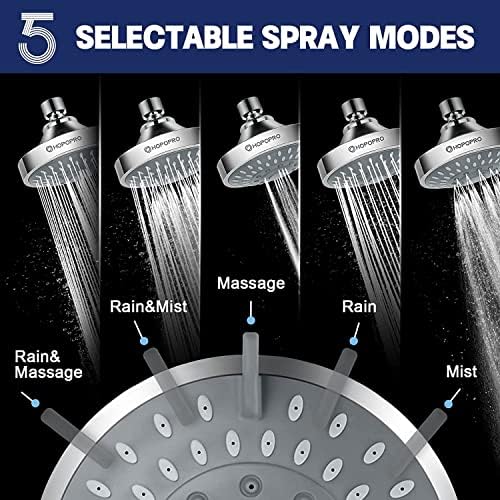High Pressure Shower Head, HOPOPRO 5-Mode Fixed Showerhead, NBC Recommended