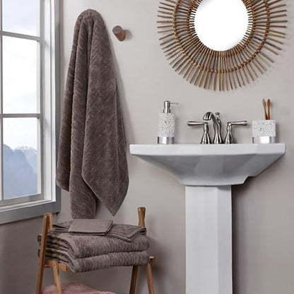 SKL Home CloudSoft Bath Towel Set, 6-Piece, 100% Cotton Luxury, Mink Brown