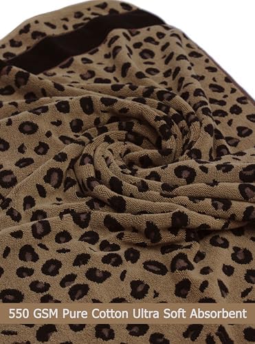 COTTON CRAFT Hand Towels - Set of 4 Pure Cotton Animal Print Safari Towels
