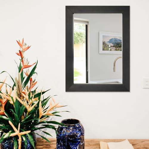 Ruomeng Wall Mirror Rectangle Decorative Mirror 12x16 Inch, Black