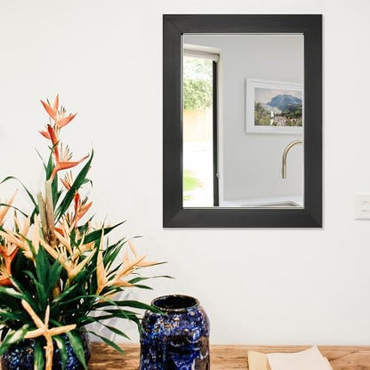 Ruomeng Wall Mirror Rectangle Decorative Mirror 12x16 Inch, Black