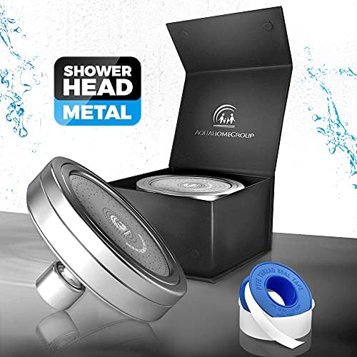 AquaHomeGroup Filtered Shower Head, Chrome, 2-Stage, 2.5 GPM, 2 Cartridges